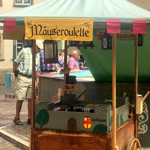 Mittelaltermarkt, Markus der Mäusegaukler, mittelalterlicher Markt, Mäuseroulette, Mäuseschatz, Mäusespiel,  Münsterplatz, Schwäbisch Gmünd, Staufersaga, Stauferfestival, Staufermarkt, Schwörtage.