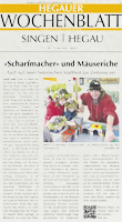Zeitungsartikel eingescannt vom Hegauer Wochenblatt über das Altstadtfest in Aach an der Aach, Markus der Mäusegaukler, Mäuseroulette