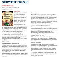 Presseartikel, Zeitungsartikel 9. Mittelaltermarkt in der Ludwigsvorfeste zu Neu Ulm, Markus der Mäusegaukler, Mäuseroulette