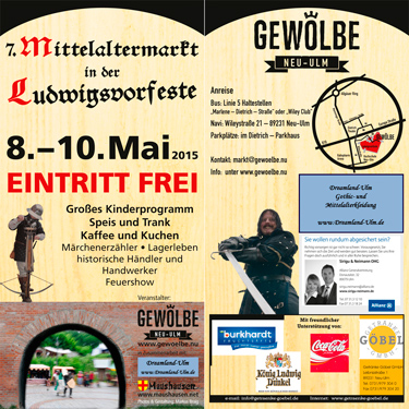 Flyer zum Mittelaltermarkt in der Ludwigsvorfeste zu Neu Ulm
