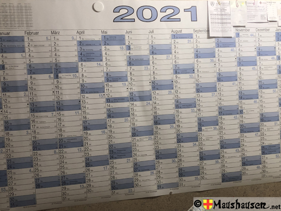 Photo vom leeren Kalender für 2021
