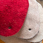 Bildmaterial von der entstehung der ersten Münztäschchen, Schnittmuster, Tests und fertige Täschchen.