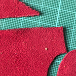 Bildmaterial von der entstehung der ersten Münztäschchen, Schnittmuster, Tests und fertige Täschchen.