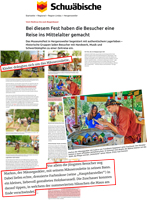  - Presseartikel, Zeitungsartikel, Markus der Mäusegaukler, Mäuseroulette, Nachbericht zum Museumsfest in Hergensweiler aus der Schwäbischen Zeitung.