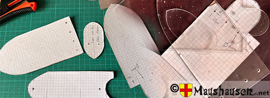 Sablonen aus Plexiglas als Ersatz für die Papierschablonen