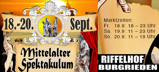 Plakat für das Spektakulum auf dem Riffelhof in Burgrieden.